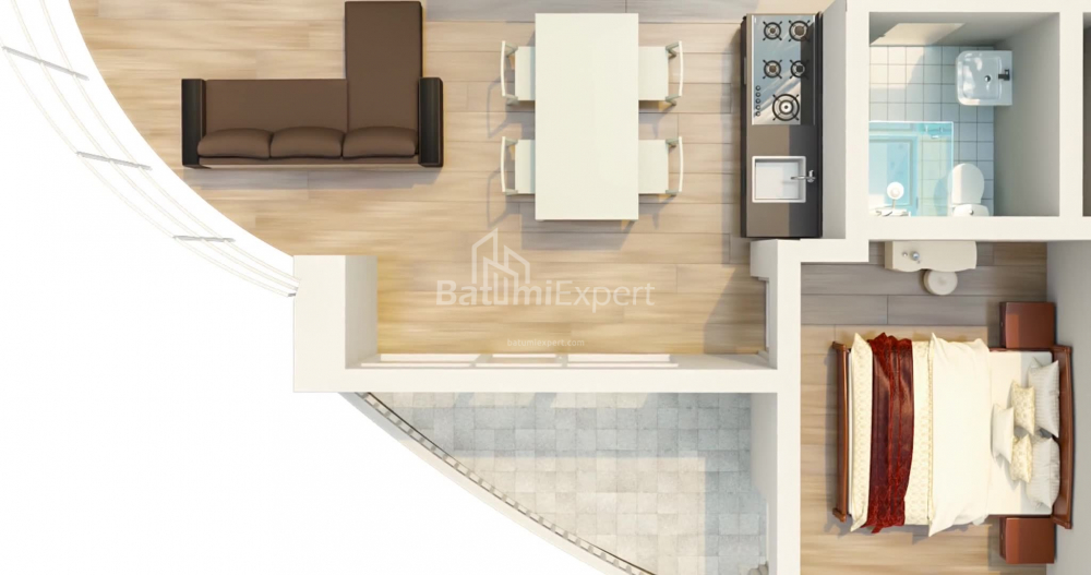 Квартира 57.88 м² - Мезгваурта, Чакви, Грузия