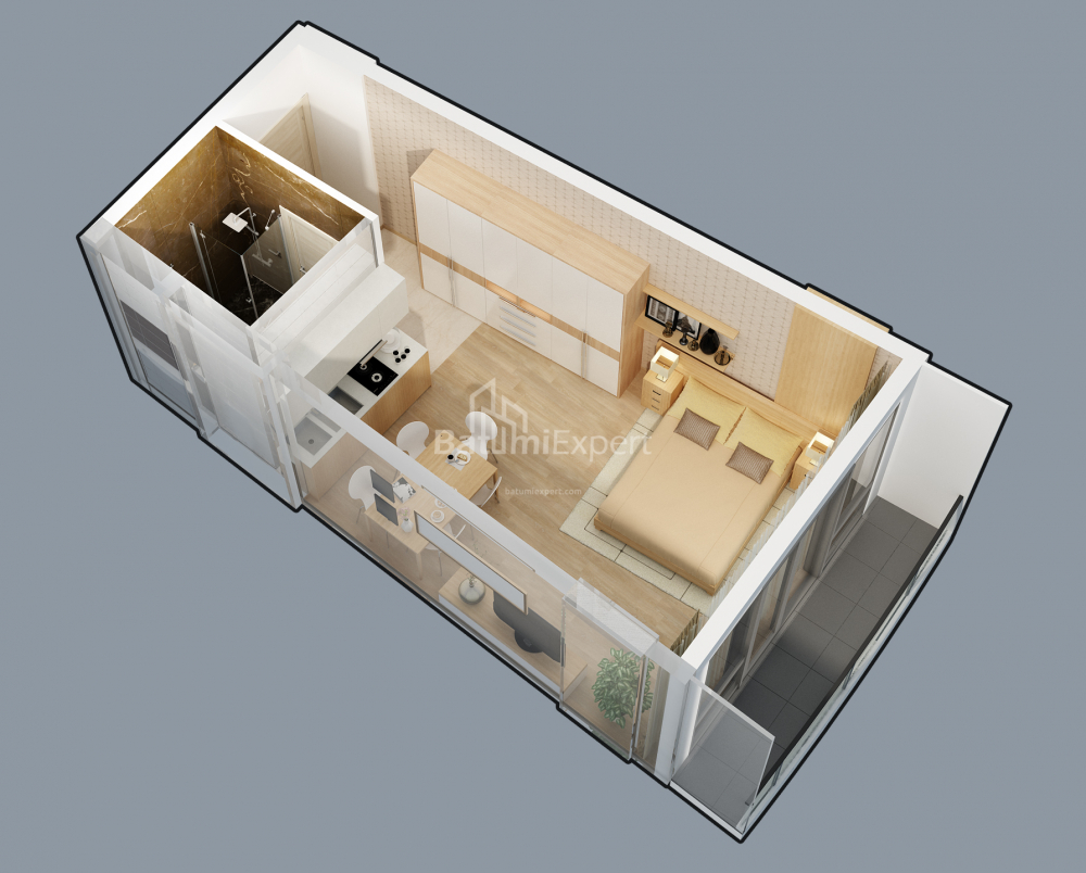 Строящийся объект 34.8 м² - Леха и Марии Качинских, Батуми, Грузия
