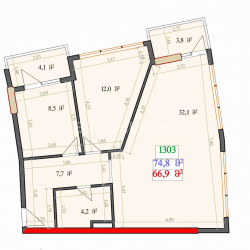 Строящийся объект 55.8 м² - Леха и Марии Качинских, Батуми, Грузия